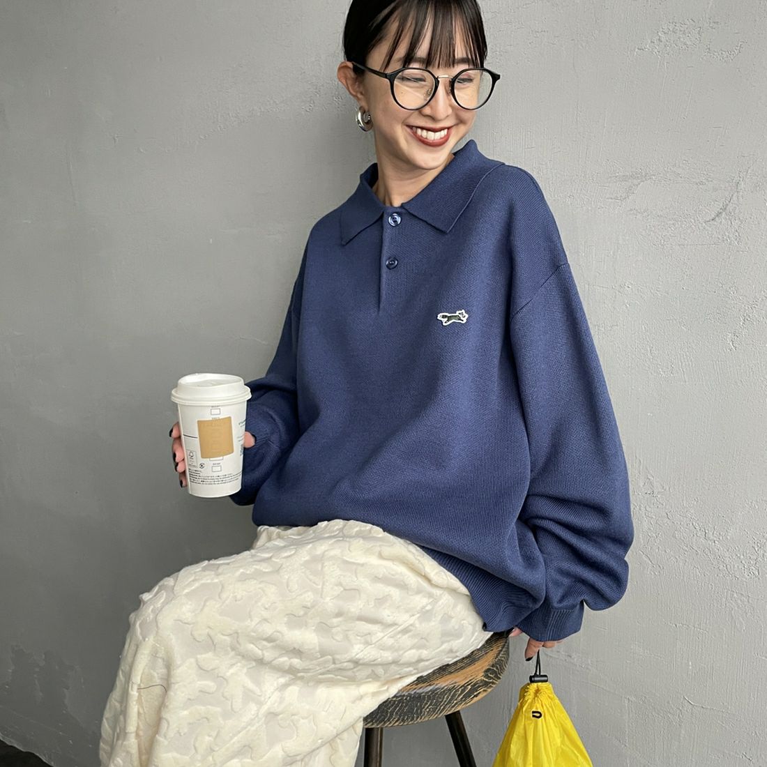 BLUE&&モデル身長：150cm 着用サイズ：S&&