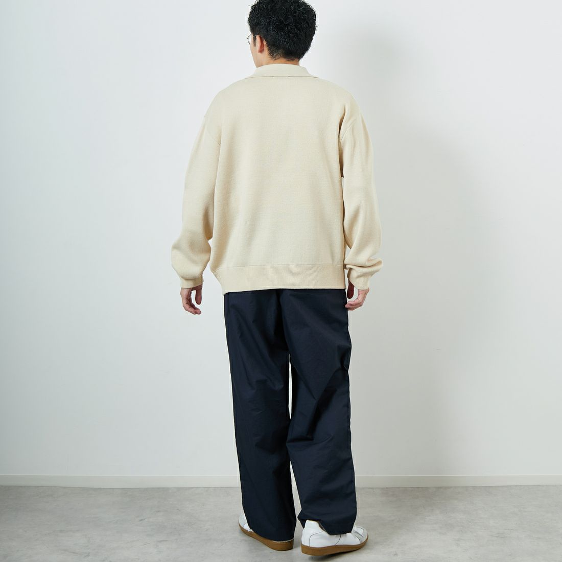 THE FOX [ザフォックス] 別注 ポロカラーニット [JFL25AW-04-JF] NATURAL &&モデル身長：168cm 着用サイズ：L&&