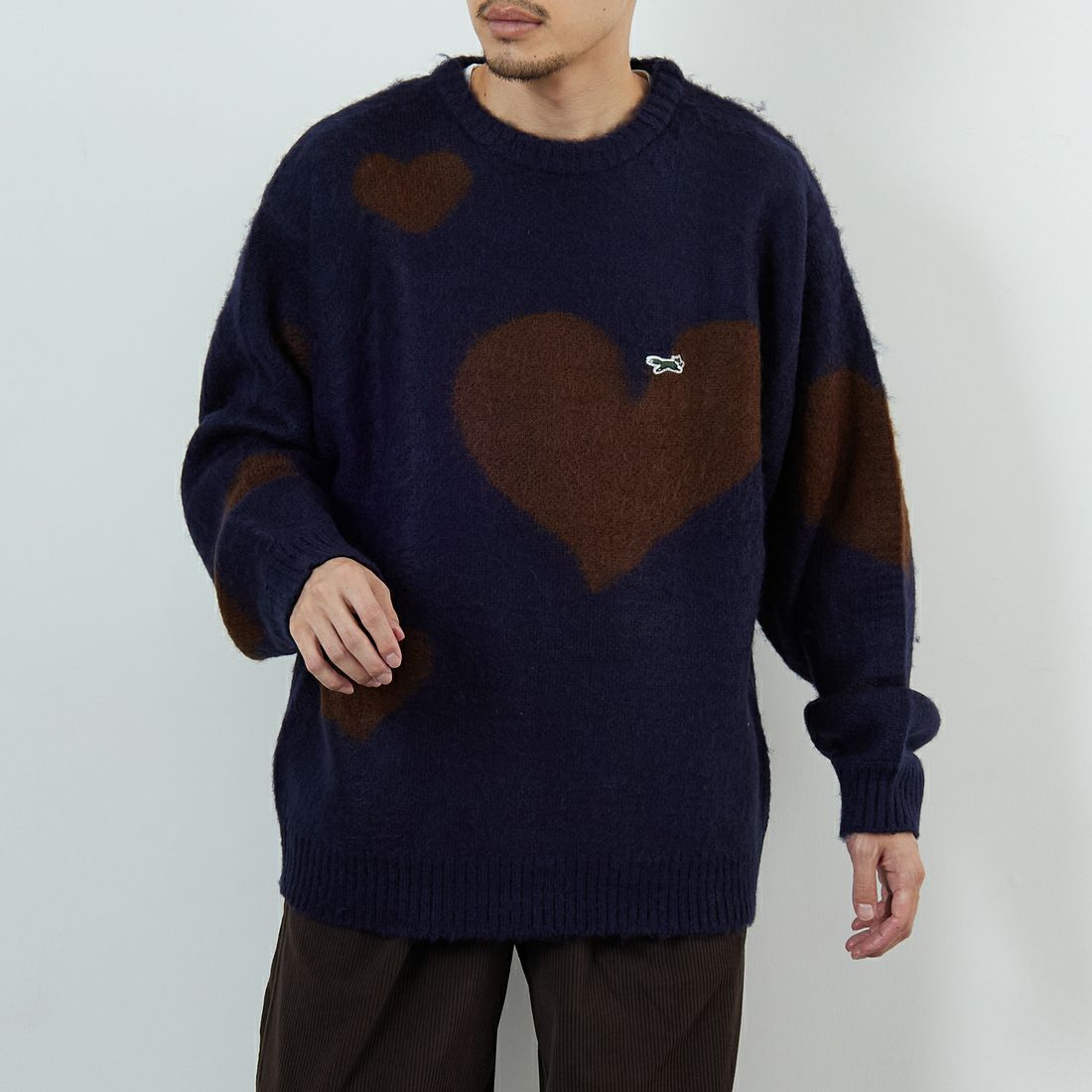 NVY ﾊｰﾄBRN ﾗｲﾝ&&モデル身長：168cm 着用サイズ：M&&