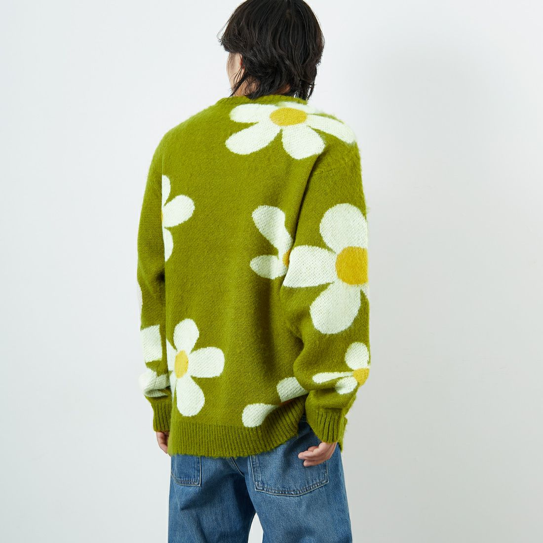 THE FOX [ザフォックス] 別注 ジャギークルーネックニット [JFL25AW-06-JF] PSC ﾊﾅ &&モデル身長：179cm 着用サイズ：L&&