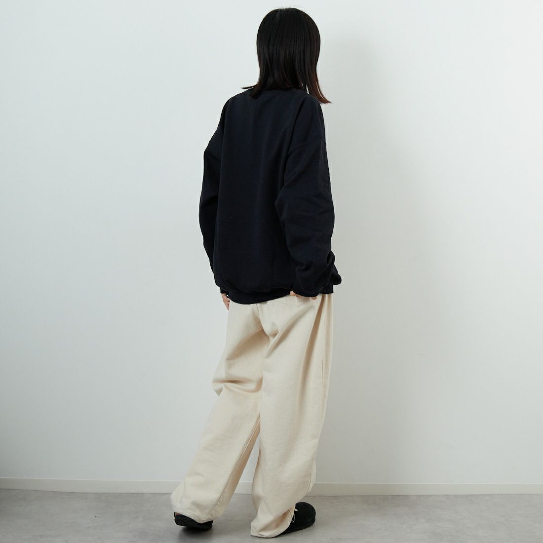 Atalas Screen Printing [アトラス スクリーン プリンティング] アルティメットミネラルガイドスウェット [MINERAL-GUIDE] BLACK &&モデル身長：162cm 着用サイズ：L&&