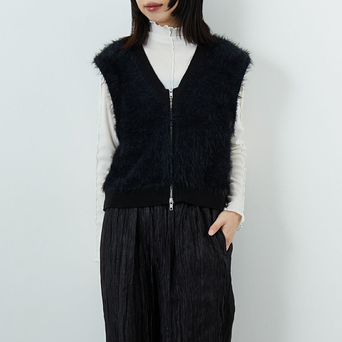 ﾌﾞﾗｯｸ&&モデル身長：162cm 着用サイズ：F&&