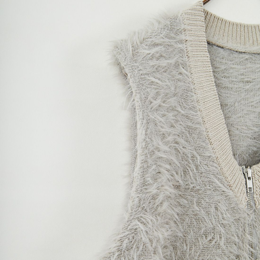 &g'aime [アンジェム] シャギーWジップベスト [986-67016] ｸﾞﾚｰ