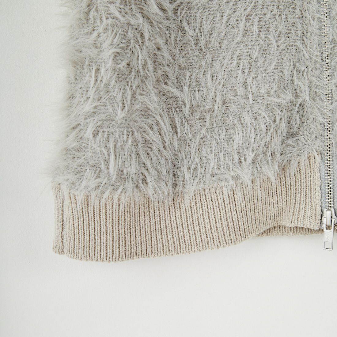 &g'aime [アンジェム] シャギーWジップベスト [986-67016] ｸﾞﾚｰ