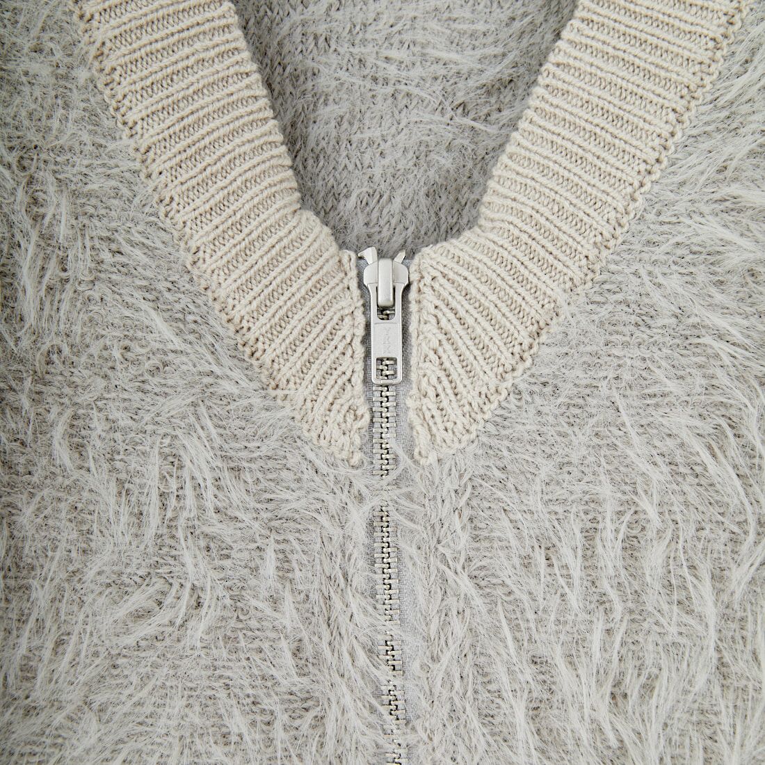 &g'aime [アンジェム] シャギーWジップベスト [986-67016] ｸﾞﾚｰ