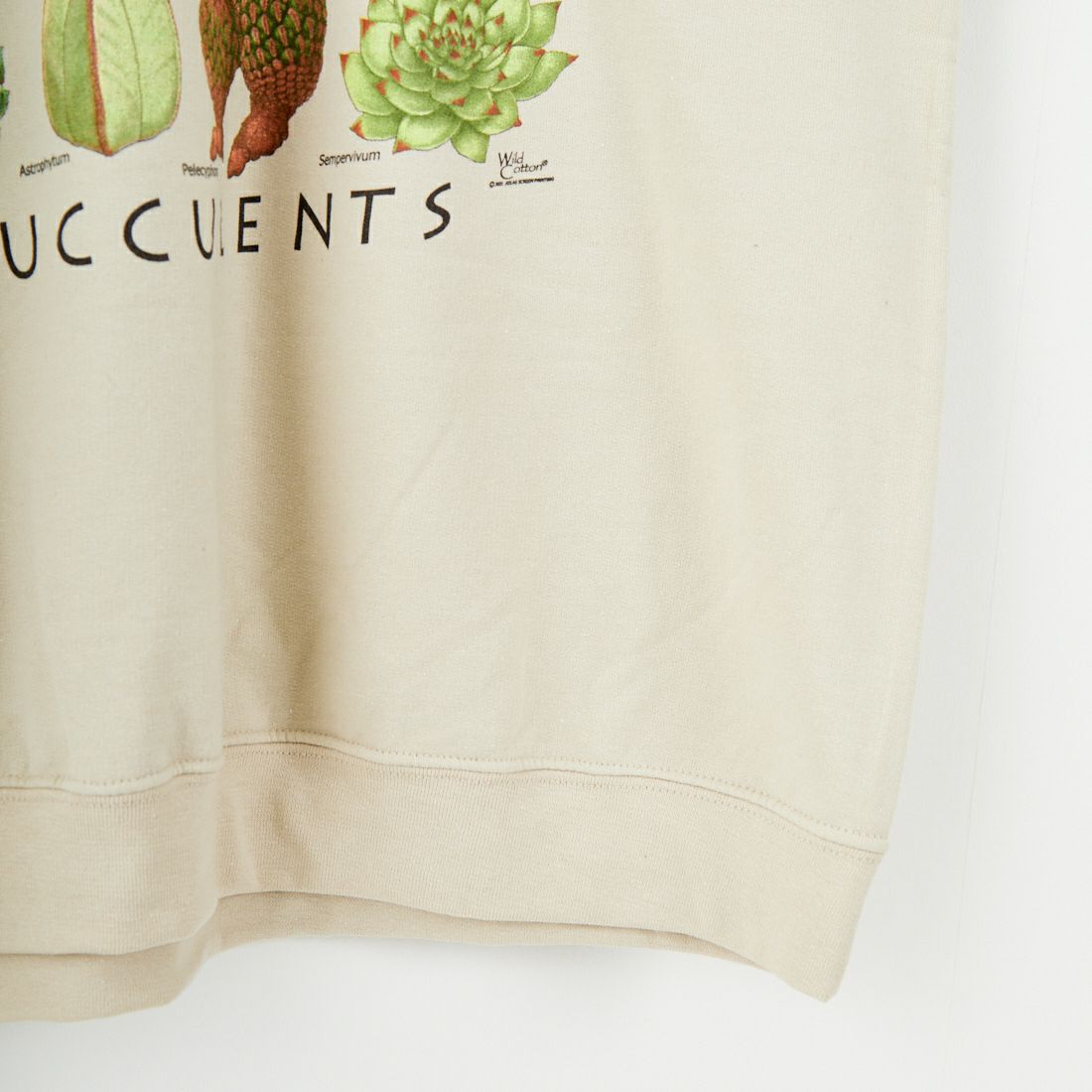 Atalas Screen Printing [アトラス スクリーン プリンティング] サキュレントプリントスウェット [SUCCULENTS] SAND