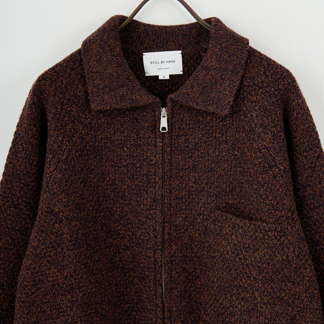 STILL BY HAND [スティルバイハンド] 5G ニットブルゾン [KN06253] MELANGE BR