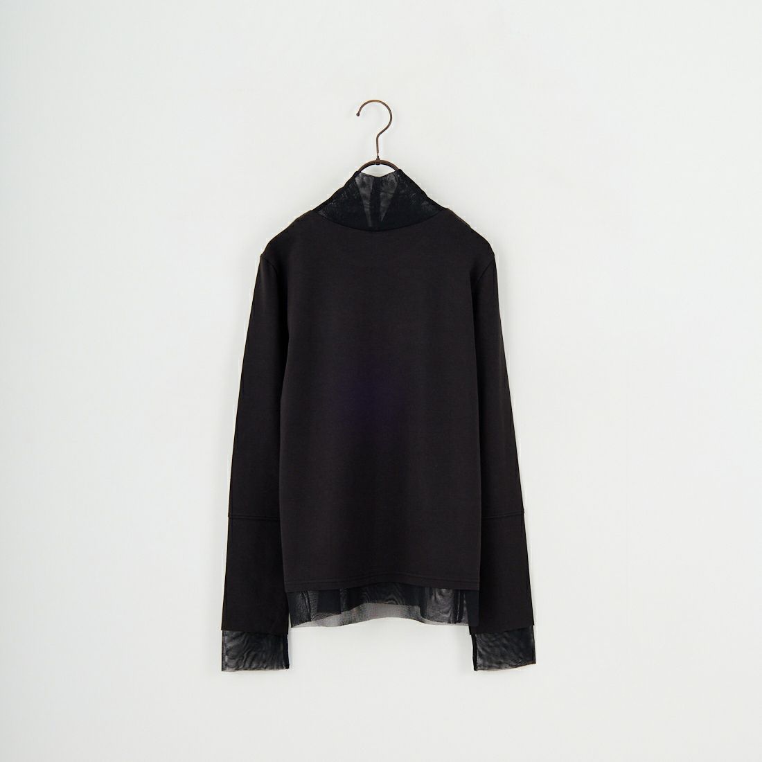 DIGNITE COLLIER [ディニテコリエ] チュール切替ハイネックカットソー [80990220] 004 ﾌﾞﾗｯｸ