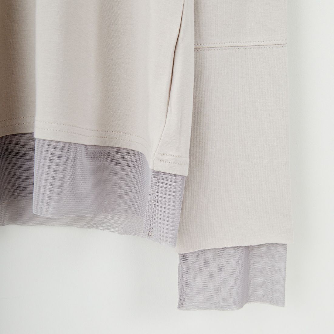 DIGNITE COLLIER [ディニテコリエ] チュール切替ハイネックカットソー [80990220] 034 ｸﾞﾚｰｼﾞ