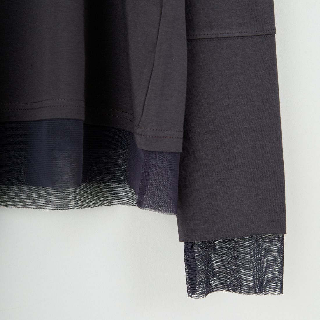 DIGNITE COLLIER [ディニテコリエ] チュール切替ハイネックカットソー [80990220] 003 ﾁｬｺｰﾙ