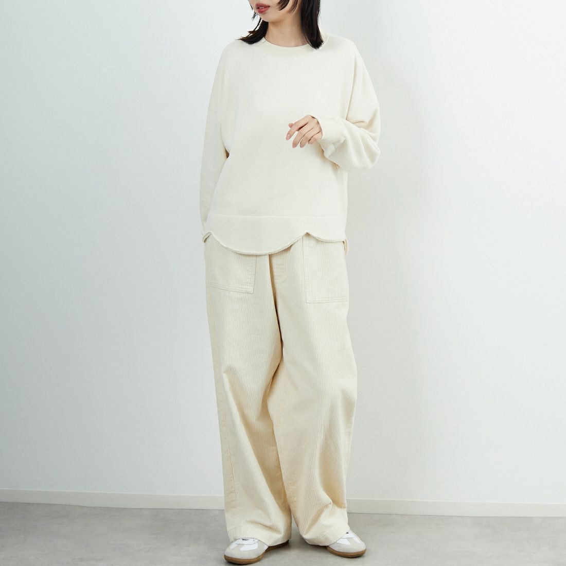 tumugu: [ツムグ] スプリング裏毛プルオーバー [TC25314] 06 KINARI &&モデル身長：162cm 着用サイズ：F&&