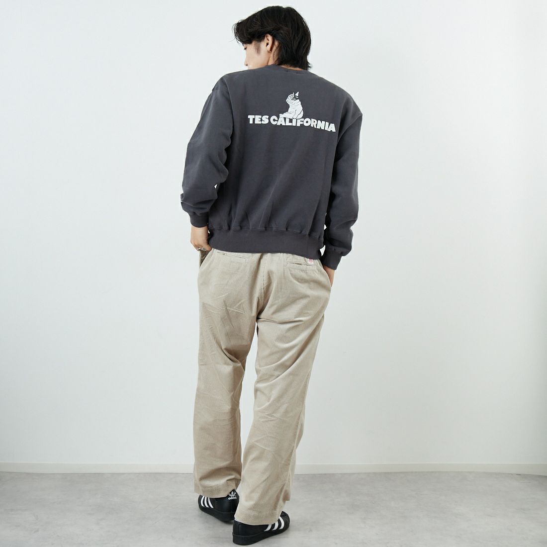 DANTON [ダントン] コーデュロイイージーストレートパンツ [DT-E0169CDU]IVORY &&モデル身長：179cm 着用サイズ：40&&