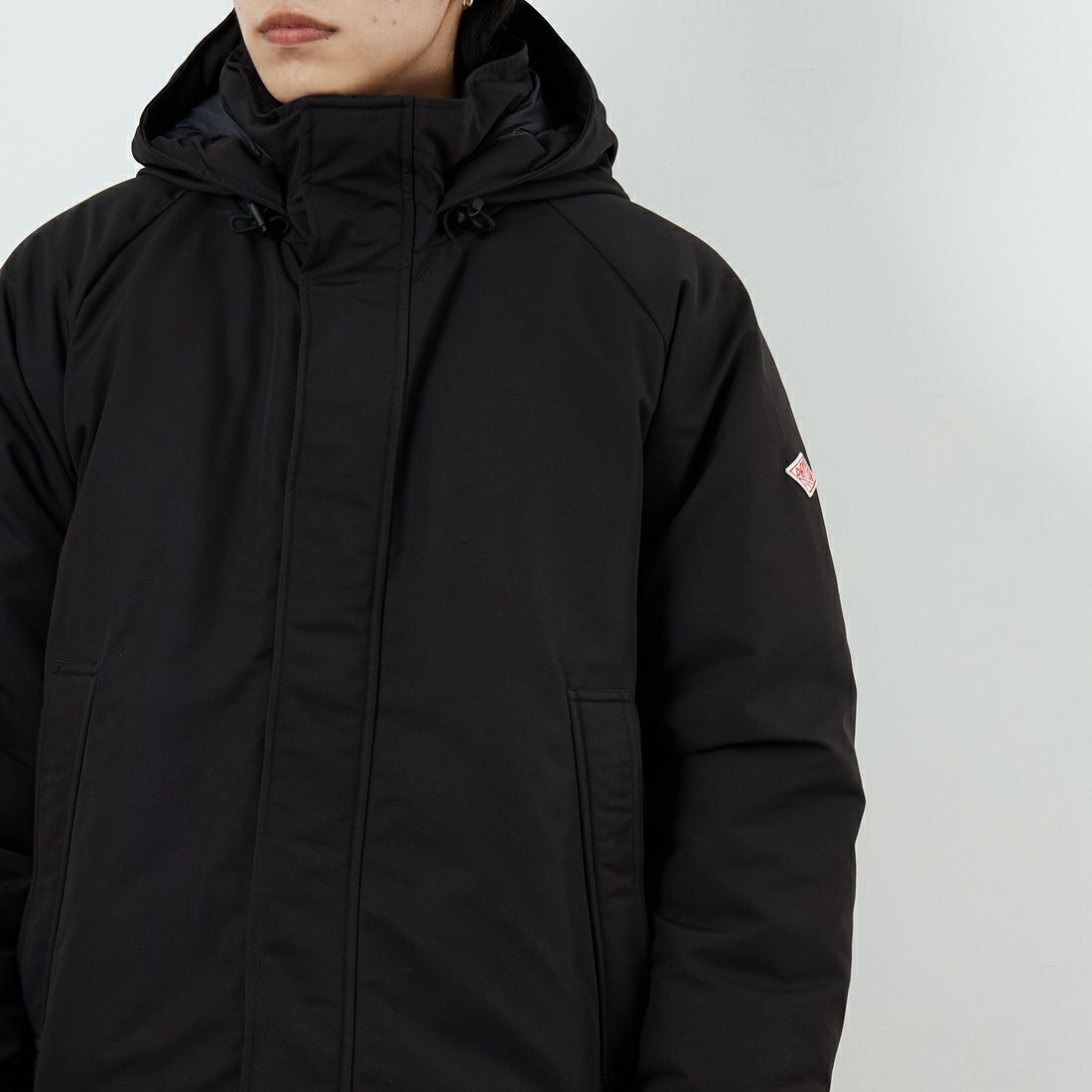 DANTON [ダントン] アーミーフーデッドジャケット [DT-A0030TPR] BLACK &&モデル身長：179cm 着用サイズ：L&&