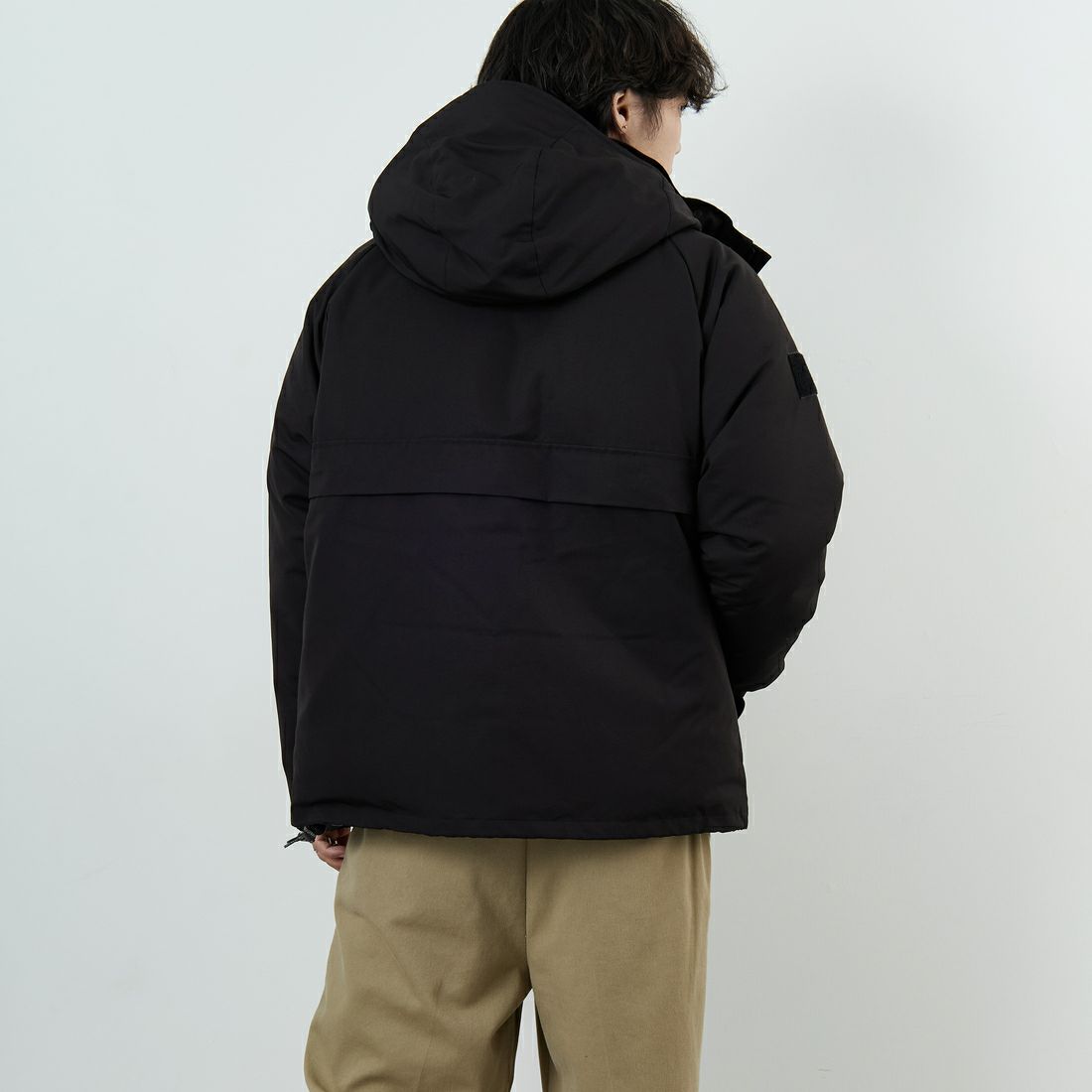 DANTON [ダントン] アーミーフーデッドジャケット [DT-A0030TPR] BLACK &&モデル身長：179cm 着用サイズ：M&&