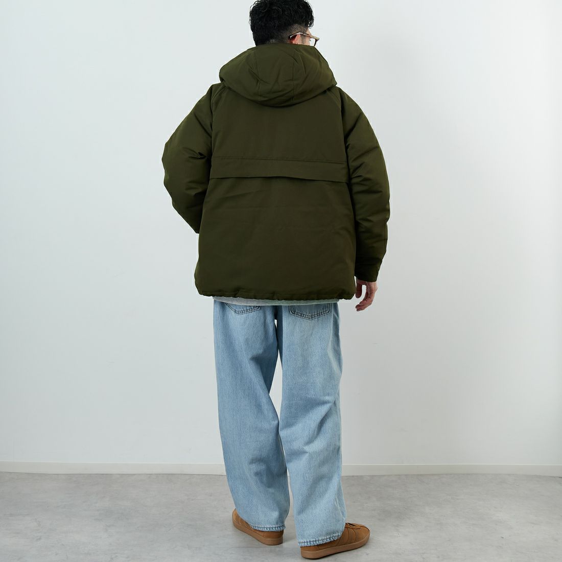 DANTON [ダントン] アーミーフーデッドジャケット [DT-A0030TPR] OLIVE &&モデル身長：168cm 着用サイズ：M&&