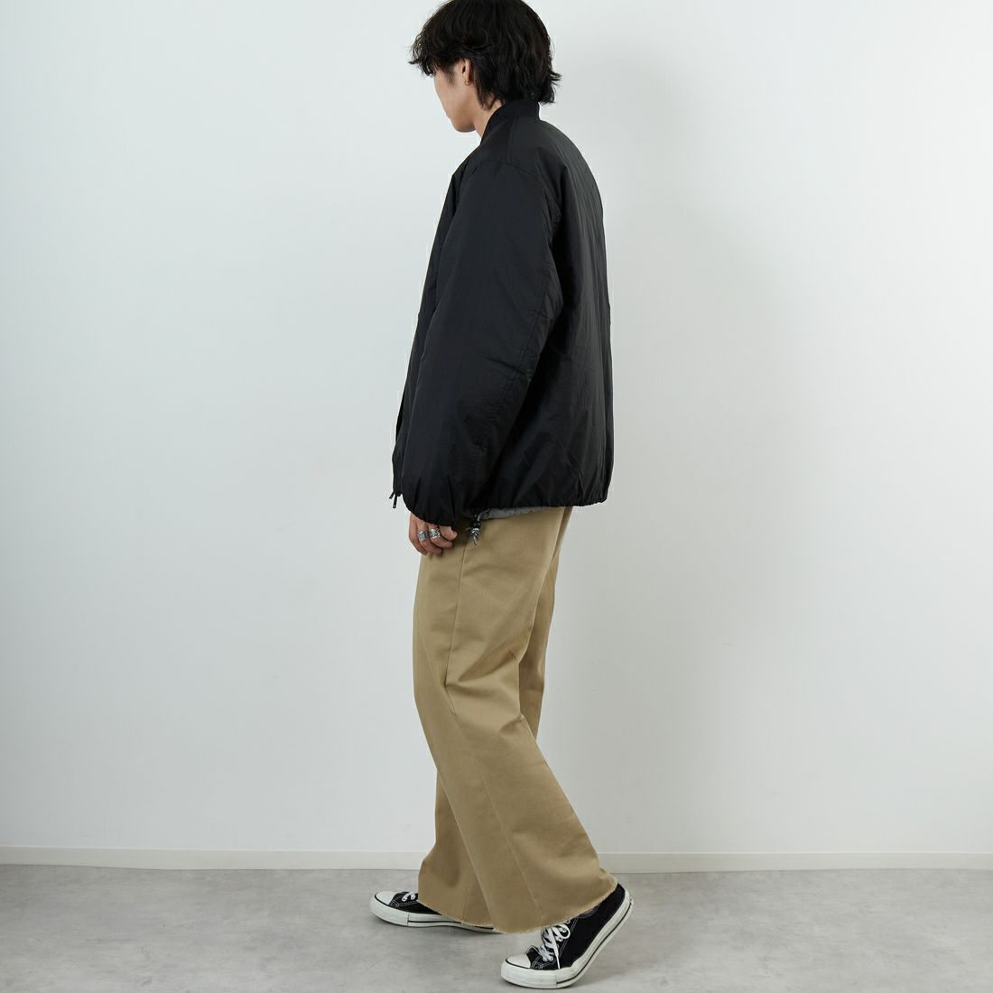 DANTON [ダントン] ナイロンボンバージャケット [DT-A0705PRD] BLACK &&モデル身長：179cm 着用サイズ：M&&