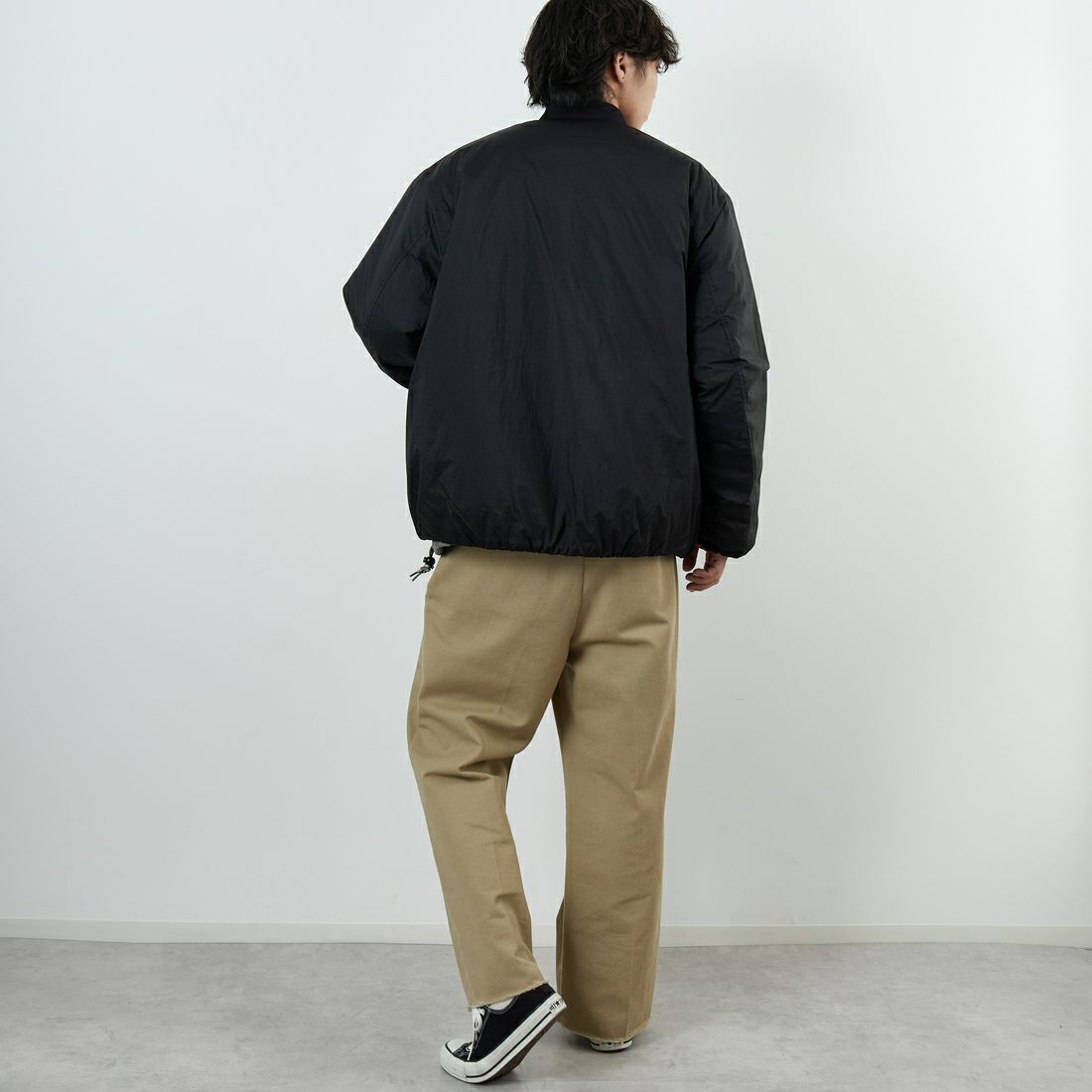 DANTON [ダントン] ナイロンボンバージャケット [DT-A0705PRD] BLACK &&モデル身長：179cm 着用サイズ：M&&