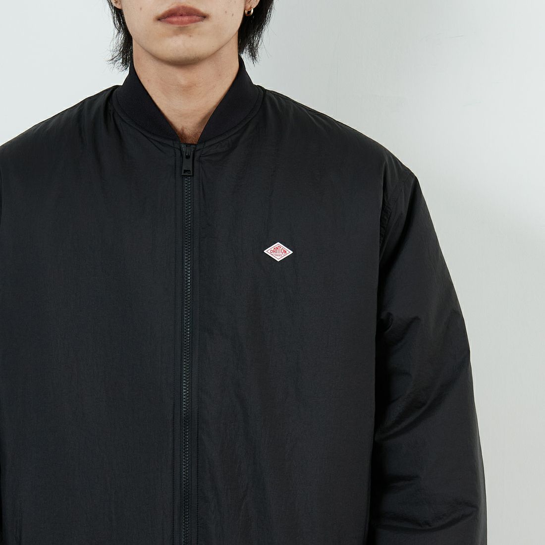 DANTON [ダントン] ナイロンボンバージャケット [DT-A0705PRD] BLACK &&モデル身長：179cm 着用サイズ：M&&