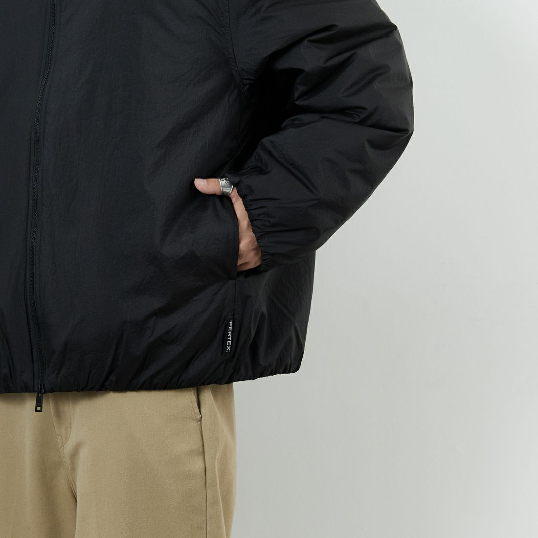 DANTON [ダントン] ナイロンボンバージャケット [DT-A0705PRD] BLACK &&モデル身長：179cm 着用サイズ：M&&