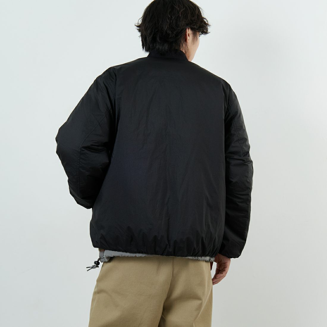 DANTON [ダントン] ナイロンボンバージャケット [DT-A0705PRD] BLACK &&モデル身長：179cm 着用サイズ：S&&