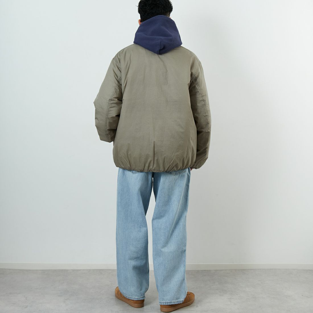 DANTON [ダントン] ナイロンボンバージャケット [DT-A0705PRD] GREIGE &&モデル身長：168cm 着用サイズ：S&&