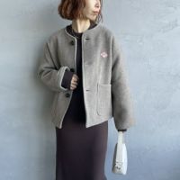 DANTON [ダントン] ウールライトパイルノーカラージャケット [DT