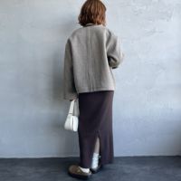 DANTON [ダントン] ウールライトパイルノーカラージャケット [DT