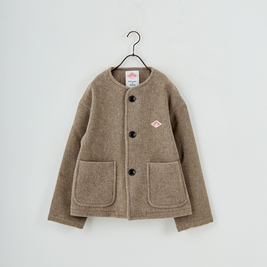 DANTON [ダントン] ウールライトパイルノーカラージャケット [DT-A0013WLP]H.BEIGE