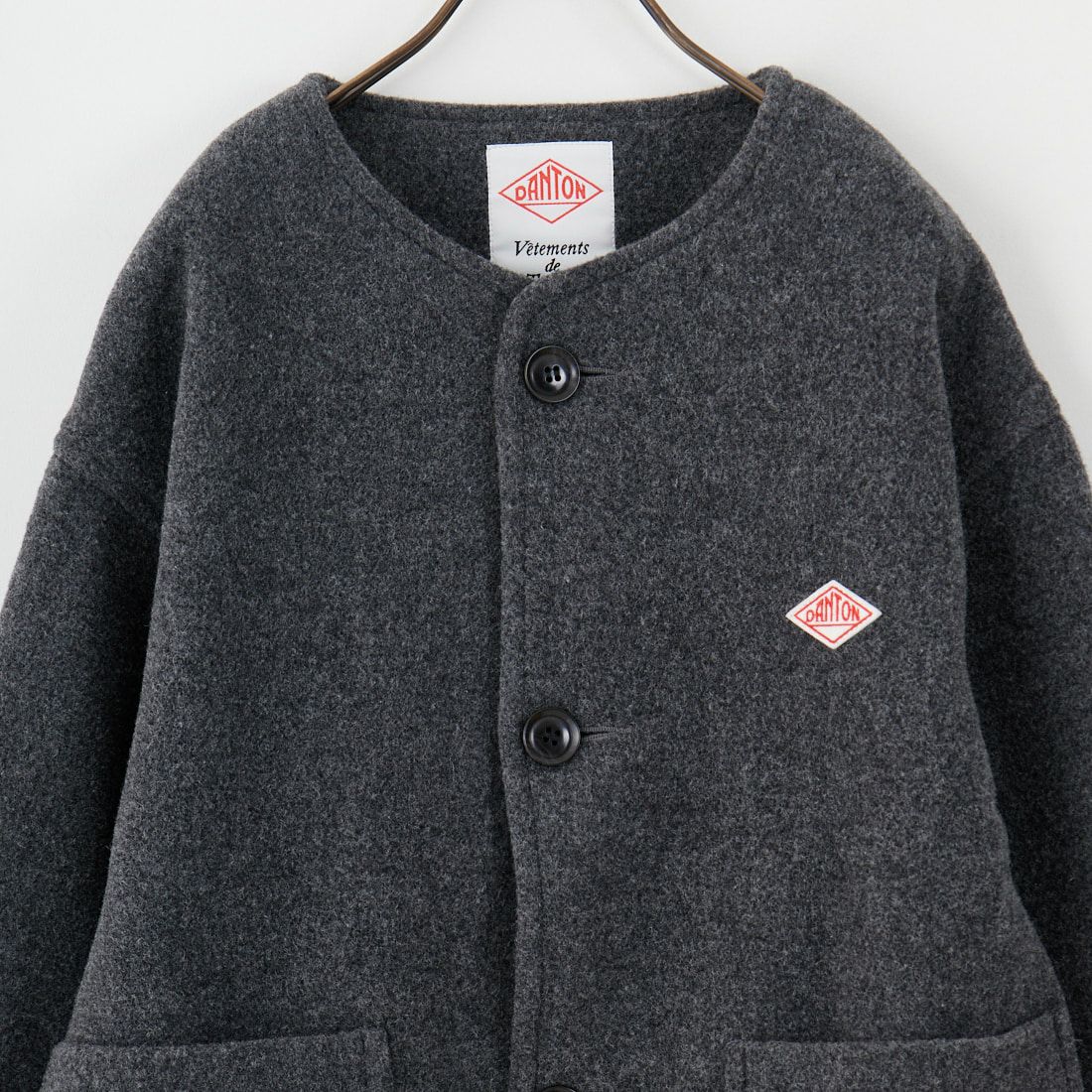 DANTON [ダントン] ウールライトパイルノーカラージャケット [DT
