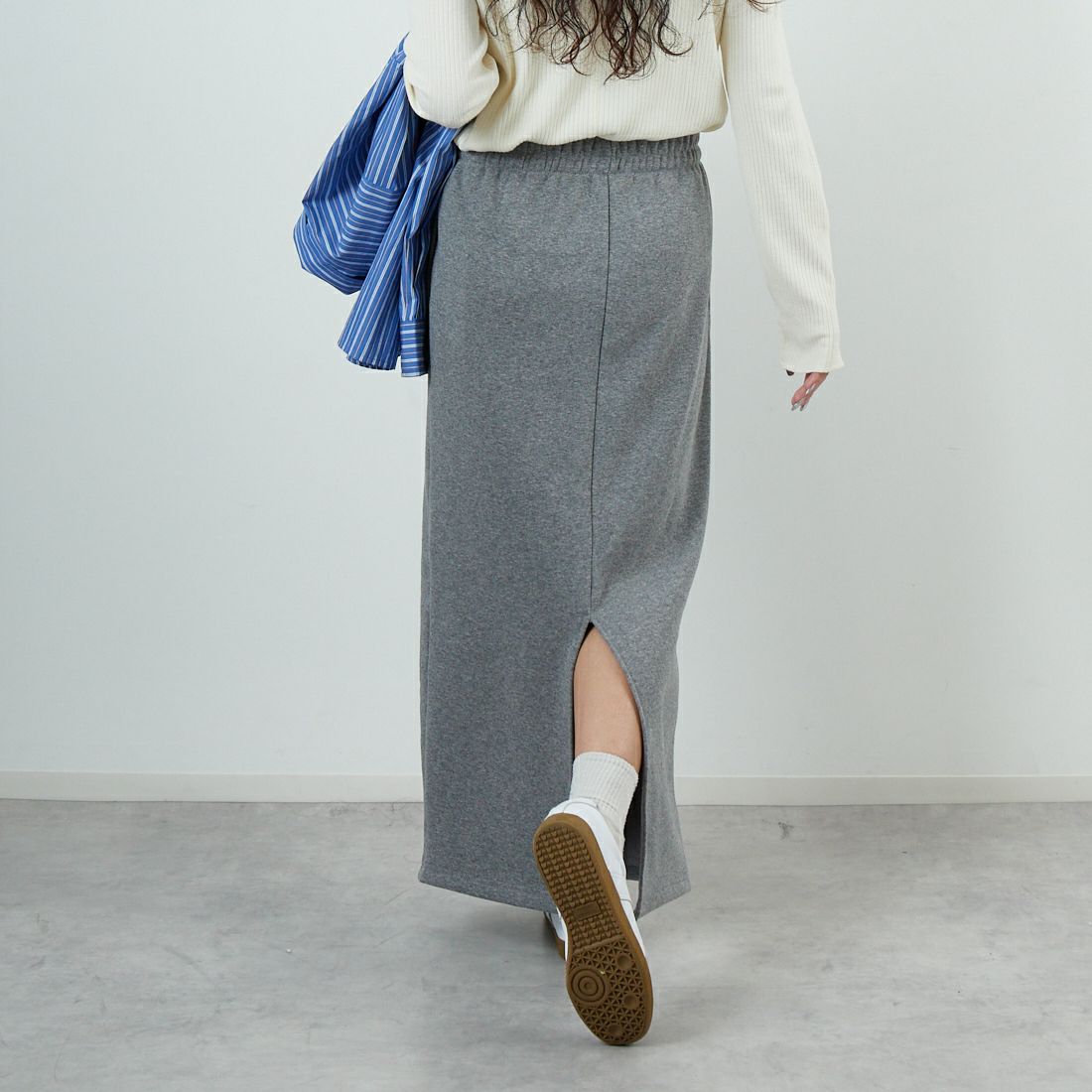 CLOCHE [クロシェ] 裏起毛タイトスカート [55286579] ｸﾞﾚｰ &&モデル身長：162cm 着用サイズ：2&&