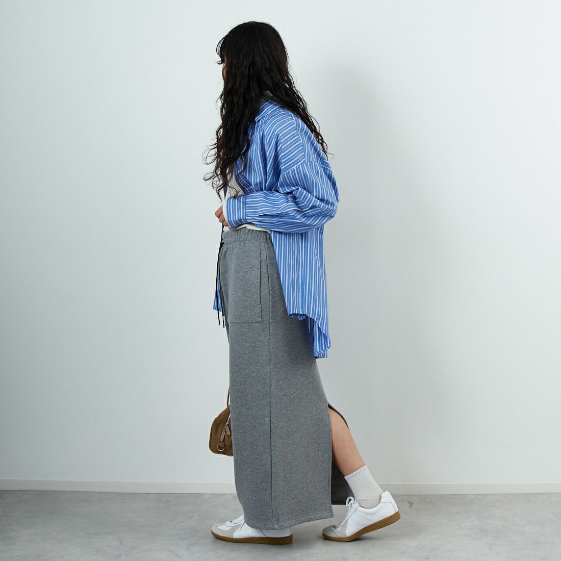 CLOCHE [クロシェ] 裏起毛タイトスカート [55286579] ｸﾞﾚｰ &&モデル身長：162cm 着用サイズ：2&&