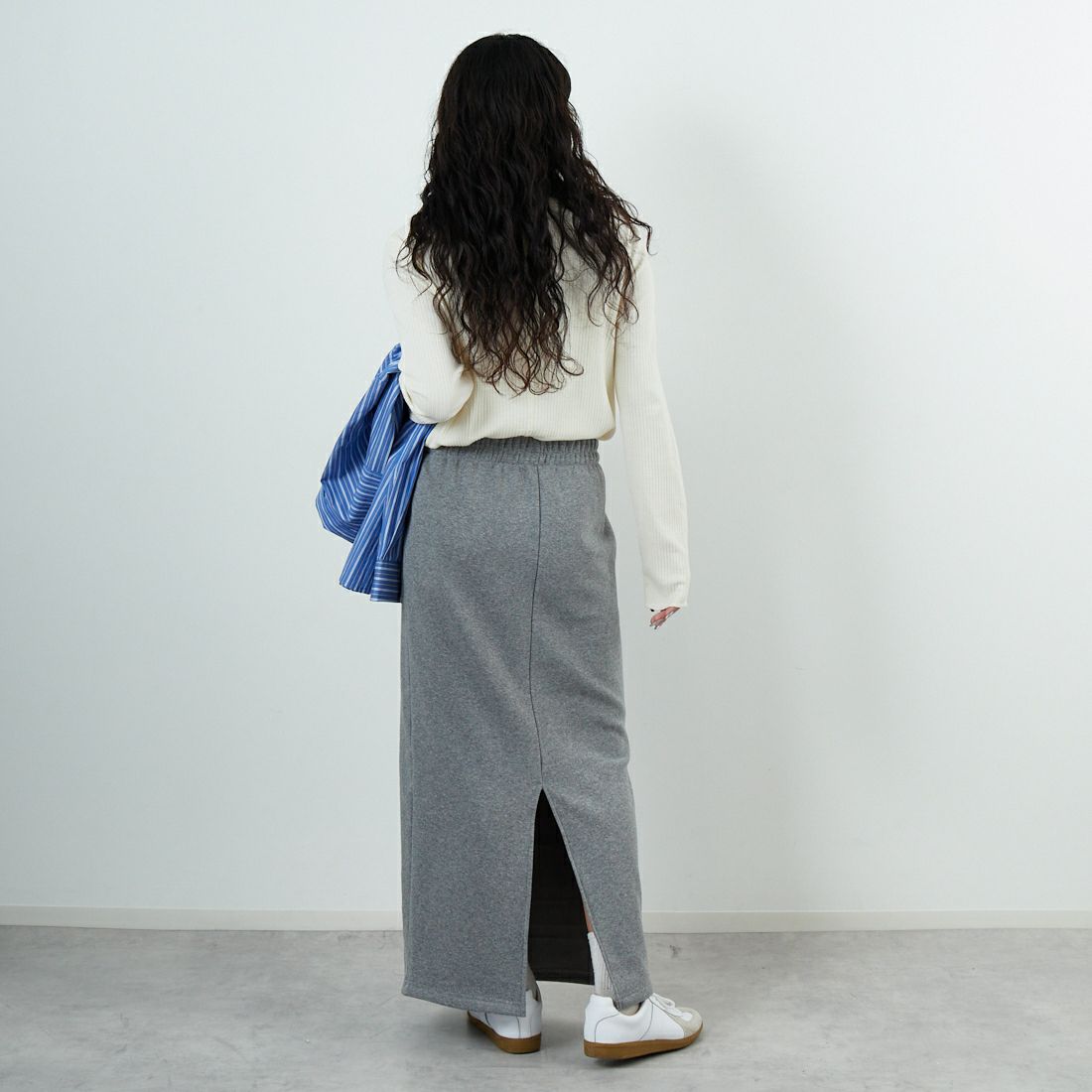 CLOCHE [クロシェ] 裏起毛タイトスカート [55286579] ｸﾞﾚｰ &&モデル身長：162cm 着用サイズ：2&&