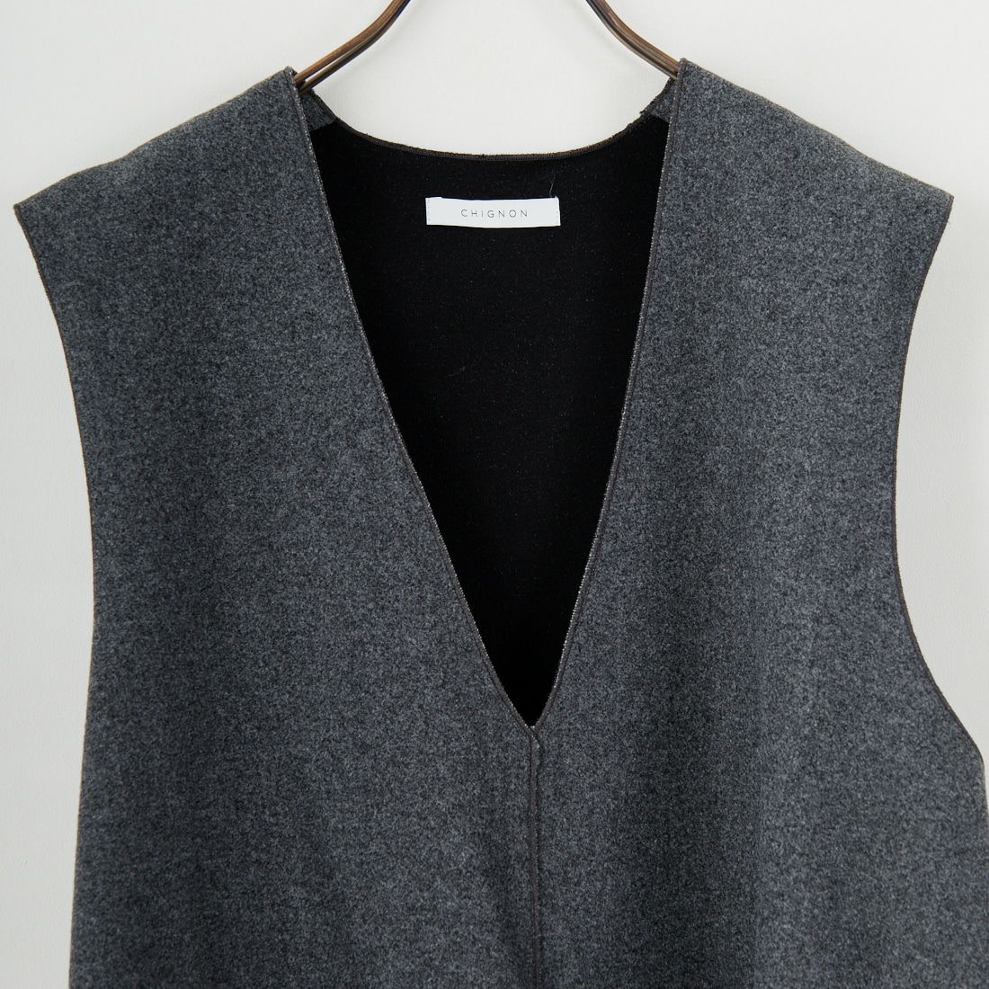 CHIGNON [シニヨン] ダブルフェイスジャージジレ [1855-203KK] CHARCOAL