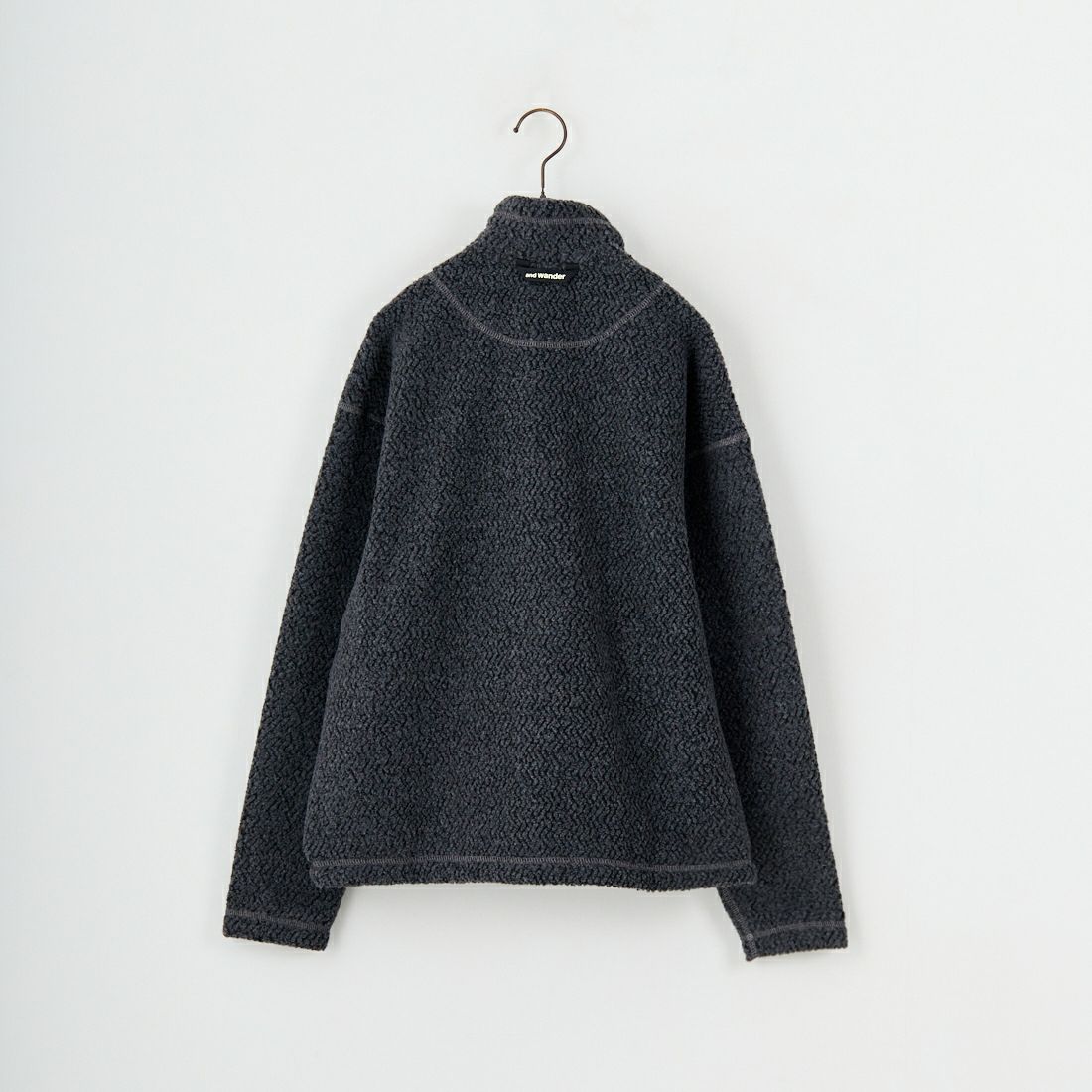 and wander [アンドワンダー] リウールジャガード スタンドジップジャケット [5745281061] CHARCOAL