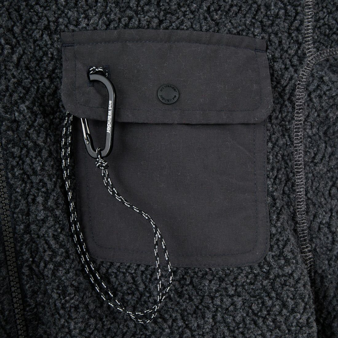 and wander [アンドワンダー] リウールジャガード スタンドジップジャケット [5745281061] CHARCOAL