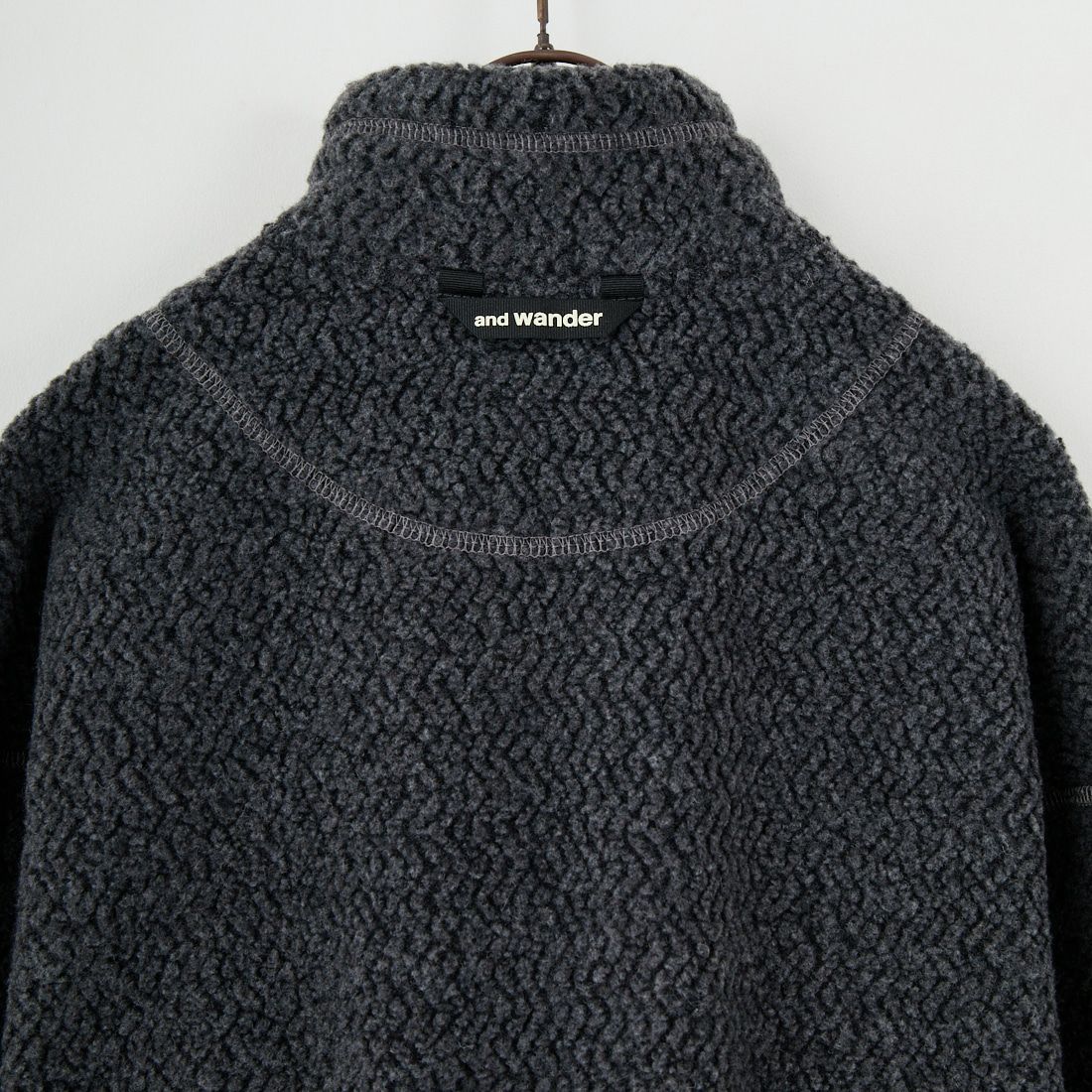 and wander [アンドワンダー] リウールジャガード スタンドジップジャケット [5745281061] CHARCOAL