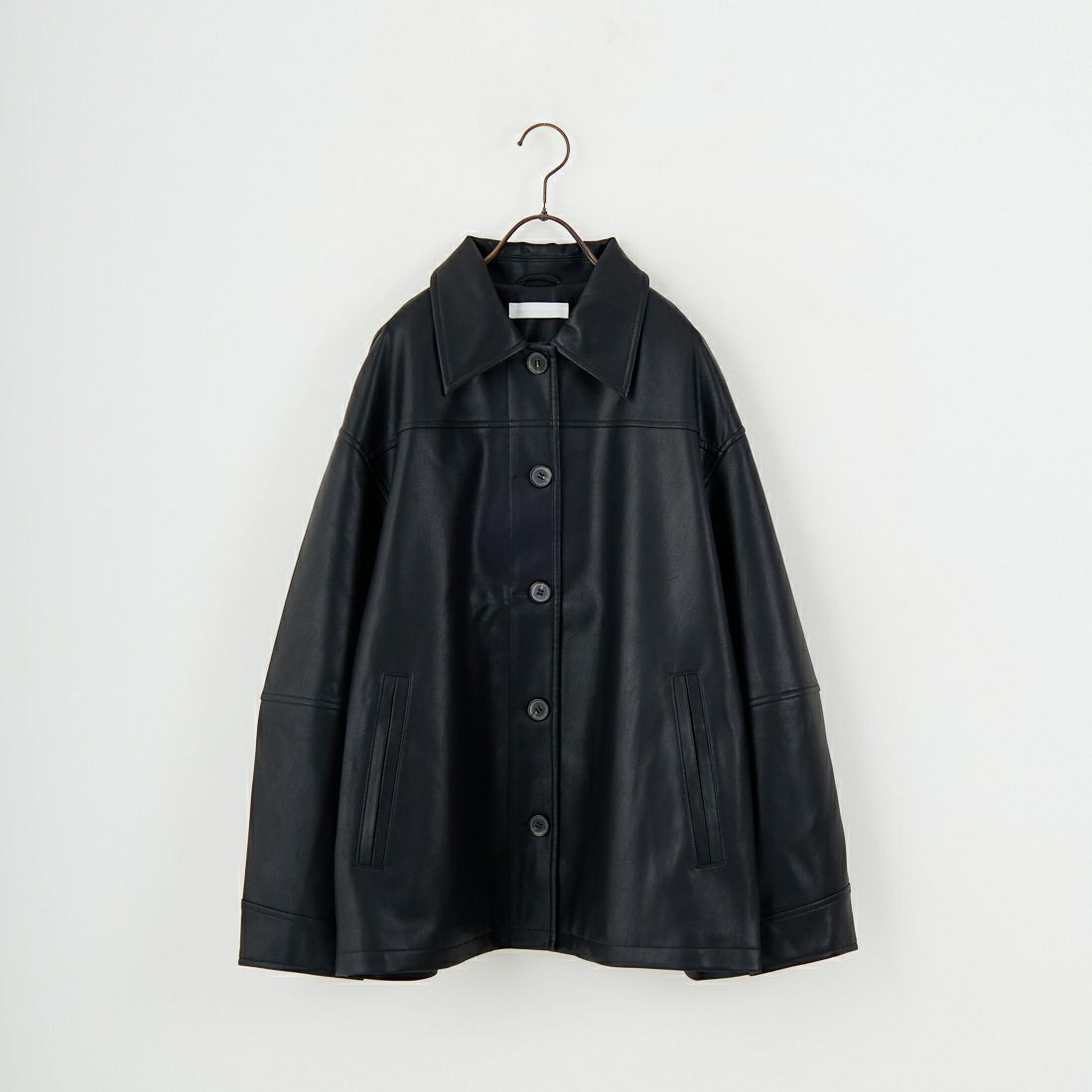 Jeans Factory Clothes [ジーンズファクトリークローズ] スリーブデザイン フェイクレザージャケット [25478-HN] BLACK