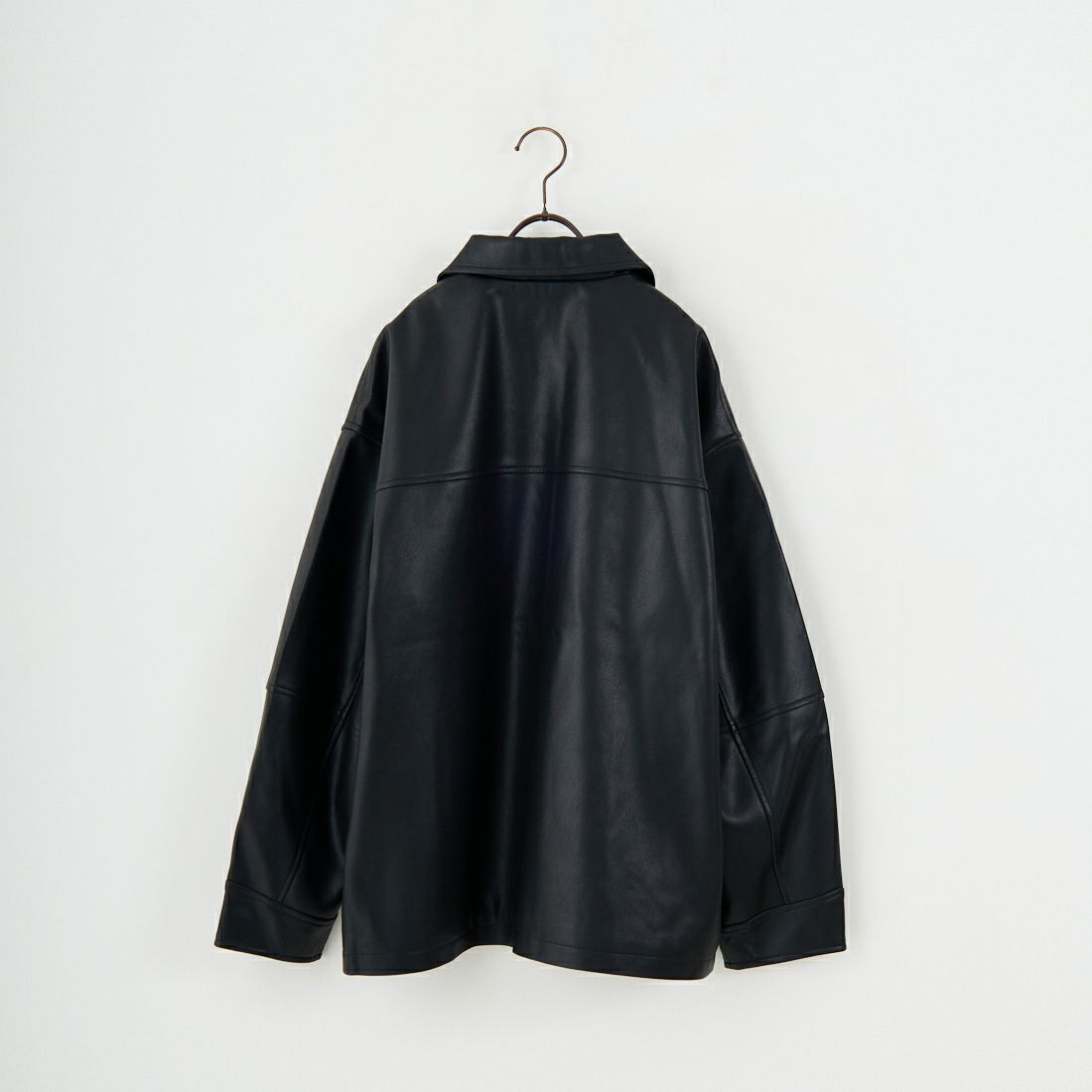 Jeans Factory Clothes [ジーンズファクトリークローズ] スリーブデザイン フェイクレザージャケット [25478-HN] BLACK