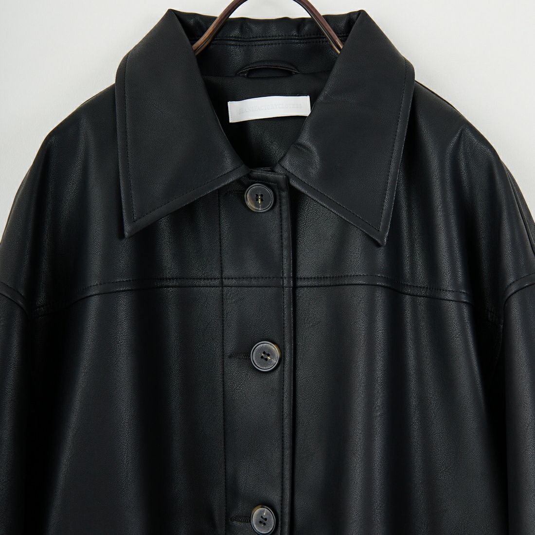 Jeans Factory Clothes [ジーンズファクトリークローズ] スリーブデザイン フェイクレザージャケット [25478-HN] BLACK