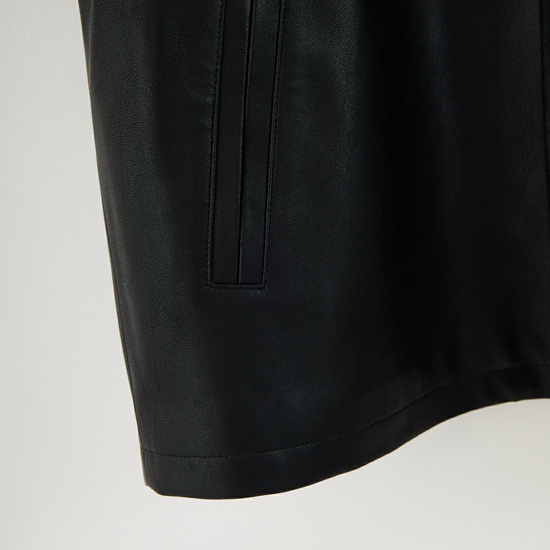 Jeans Factory Clothes [ジーンズファクトリークローズ] スリーブデザイン フェイクレザージャケット [25478-HN] BLACK