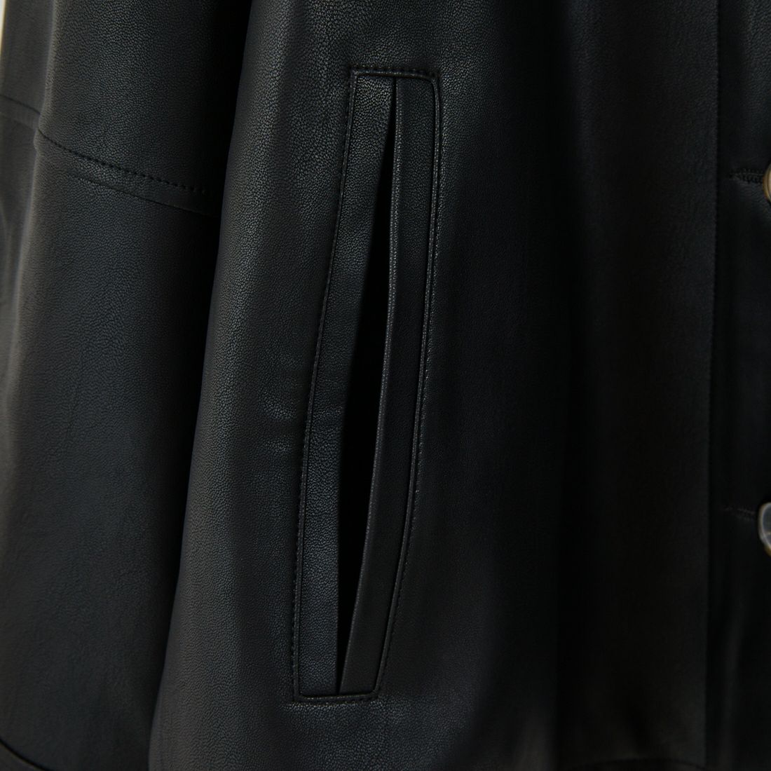 Jeans Factory Clothes [ジーンズファクトリークローズ] スリーブデザイン フェイクレザージャケット [25478-HN] BLACK