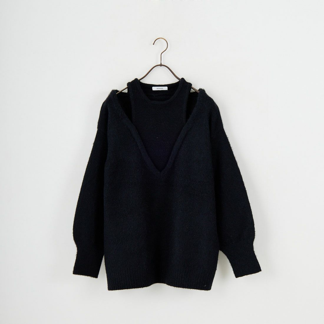 nenom [ネノム] レイヤードデザイン Vネックニット [NE25131039] 22 BEIGE