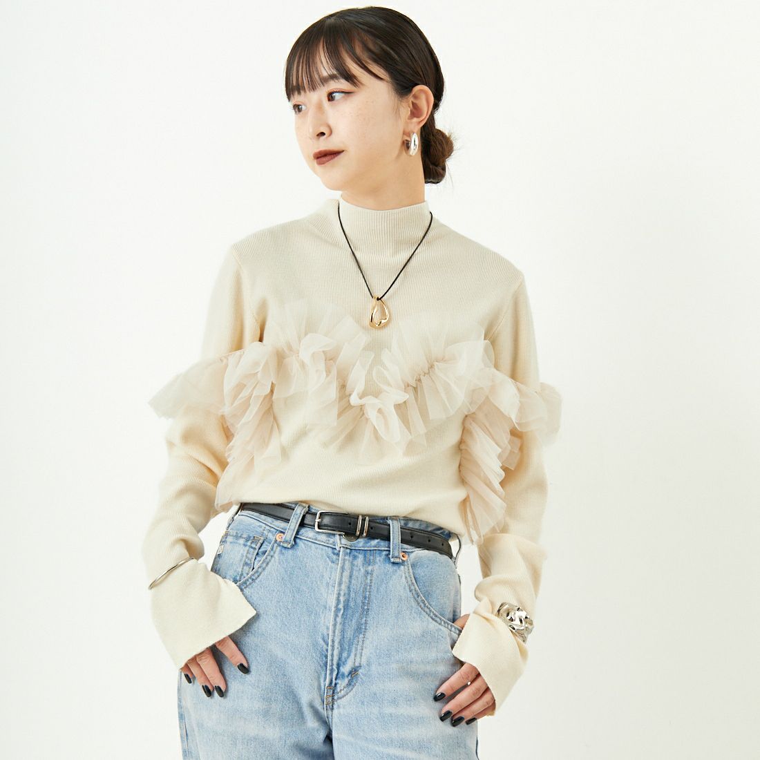 02 OFF&&モデル身長：150cm 着用サイズ：F&&