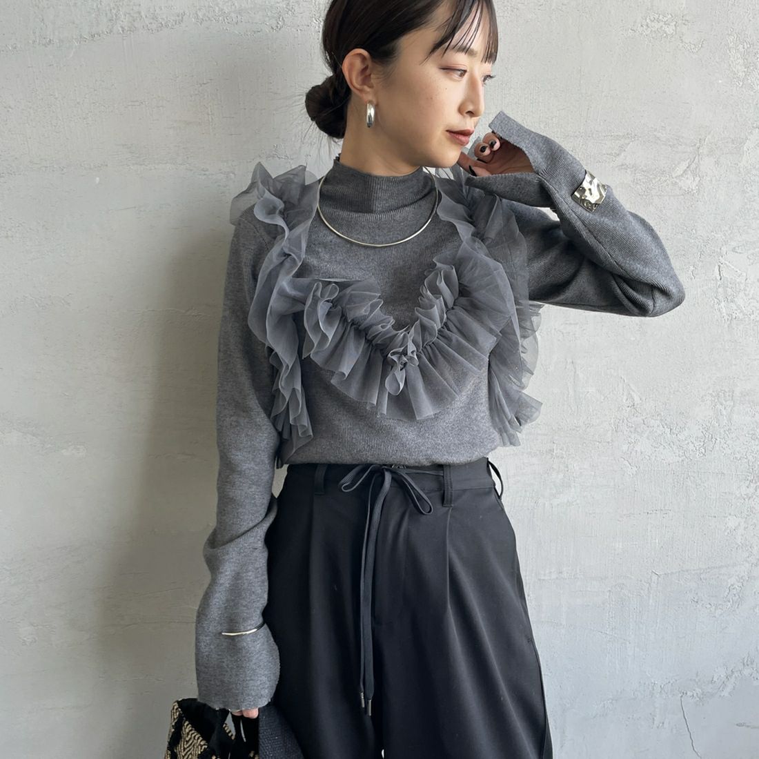 08 CHARCOA&&モデル身長：150cm 着用サイズ：F&&