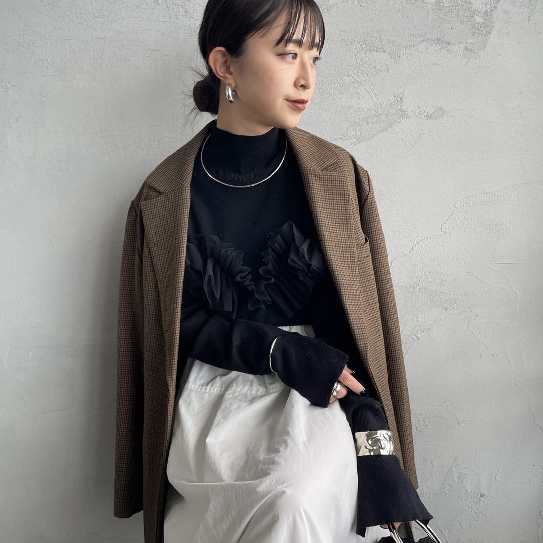 09 BLACK&&モデル身長：150cm 着用サイズ：F&&