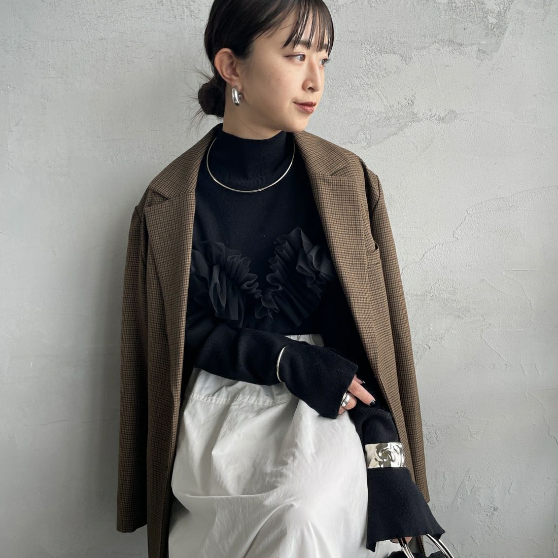 09 BLACK&&モデル身長：150cm 着用サイズ：F&&