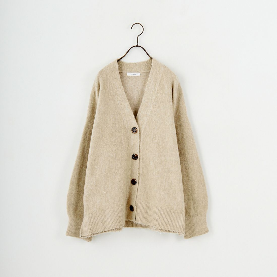 nenom [ネノム] シャギーニット Vネックカーディガン [NE25131037] 22 BEIGE