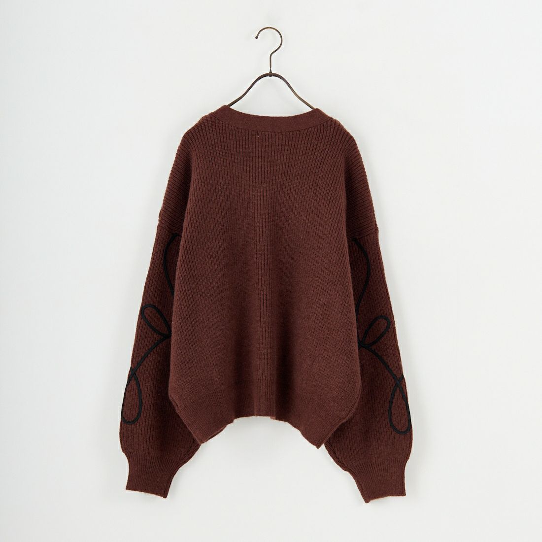 nenom [ネノム] コード刺繍 Vネックニットカーディガン [NE25131038] 28 BROWN