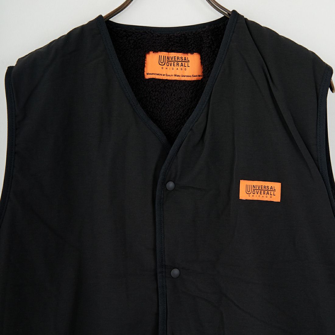 UNIVERSAL OVERALL [ユニバーサルオーバーオール] 別注 リバーシブルボアベスト [U2531401IN-JF] BLACK