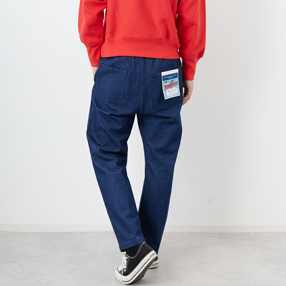 UNIVERSAL OVERALL [ユニバーサルオーバーオール] 別注 シェフパンツ [U2533601IN-JF] O.W DENIM &&モデル身長：179cm 着用サイズ：S&&